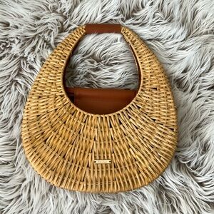 RAMLA Ocean Rattan and Vegan Leather Bag FLAWED Reg. $210